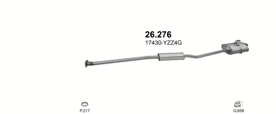 Схема выхлопной системы: Toyota Picnic XM1 · 2.0 бензин, 1997–2000
