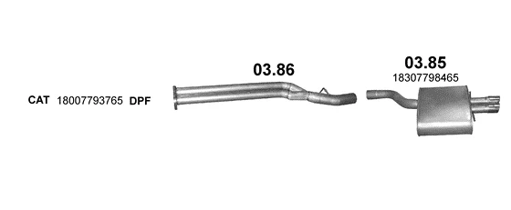 Схема выхлопной системы: BMW 5 серии E60, BMW 5 серии E61 · 3.0 дизель, 2004–2010