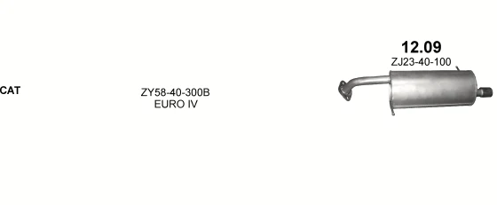 Схема выхлопной системы: Mazda 2 DE · 1.5 бензин, 2010–2015