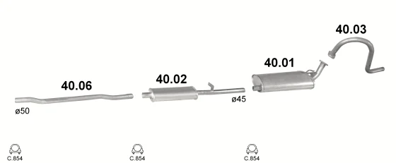 Схема выхлопной системы: Volga 2401 · 2.5 бензин