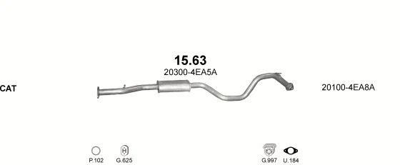 Схема выхлопной системы: Nissan Qashqai II · 1.6 бензин, 2014–2019