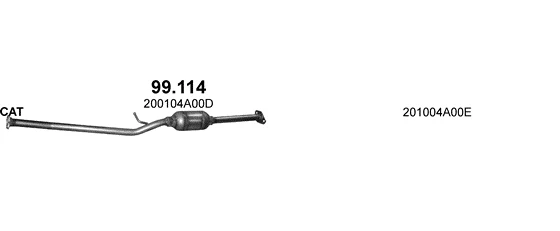 Схема выхлопной системы: Suzuki Alto VII, Nissan Pixo UA0 · 1.0 бензин, 2009–2015; 1.0 LPG бензин, 2009–2015