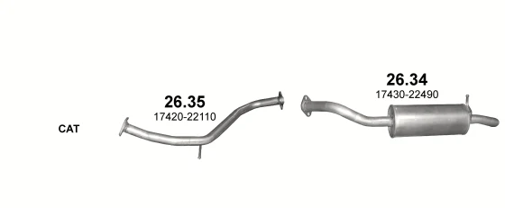 Схема выхлопной системы: Toyota Auris E15, Toyota Auris E18 · 1.6 бензин, 2006–2012; 1.4 бензин, 2007–2012; 1.3 бензин, 2008–2012; 1.8 бензин, 2009–2012