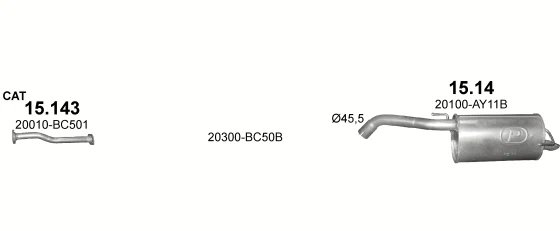 Схема выхлопной системы: Nissan Micra III · 1.5 дизель, 2005–2010