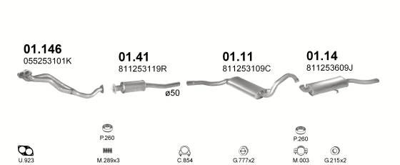 Схема выхлопной системы: Audi 90 B2 · 2.0 бензин, 1984–1987; 2.2 бензин, 1984–1987; 2.3 бензин, 1984–1987